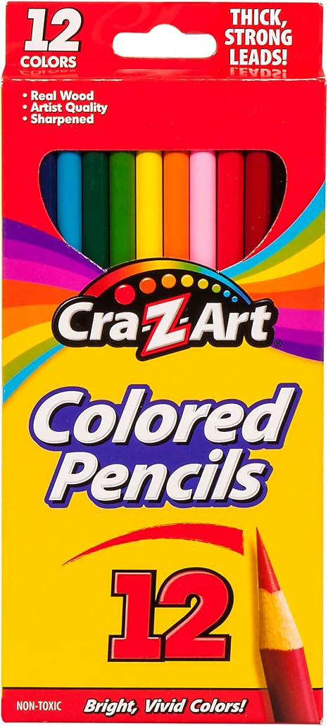 Cra-Z-Art Colored Pencils, 12 Count Pre-Sharpened Assorted Color Pencils, Non-Toxic Coloring Penc... | Amazon (US)