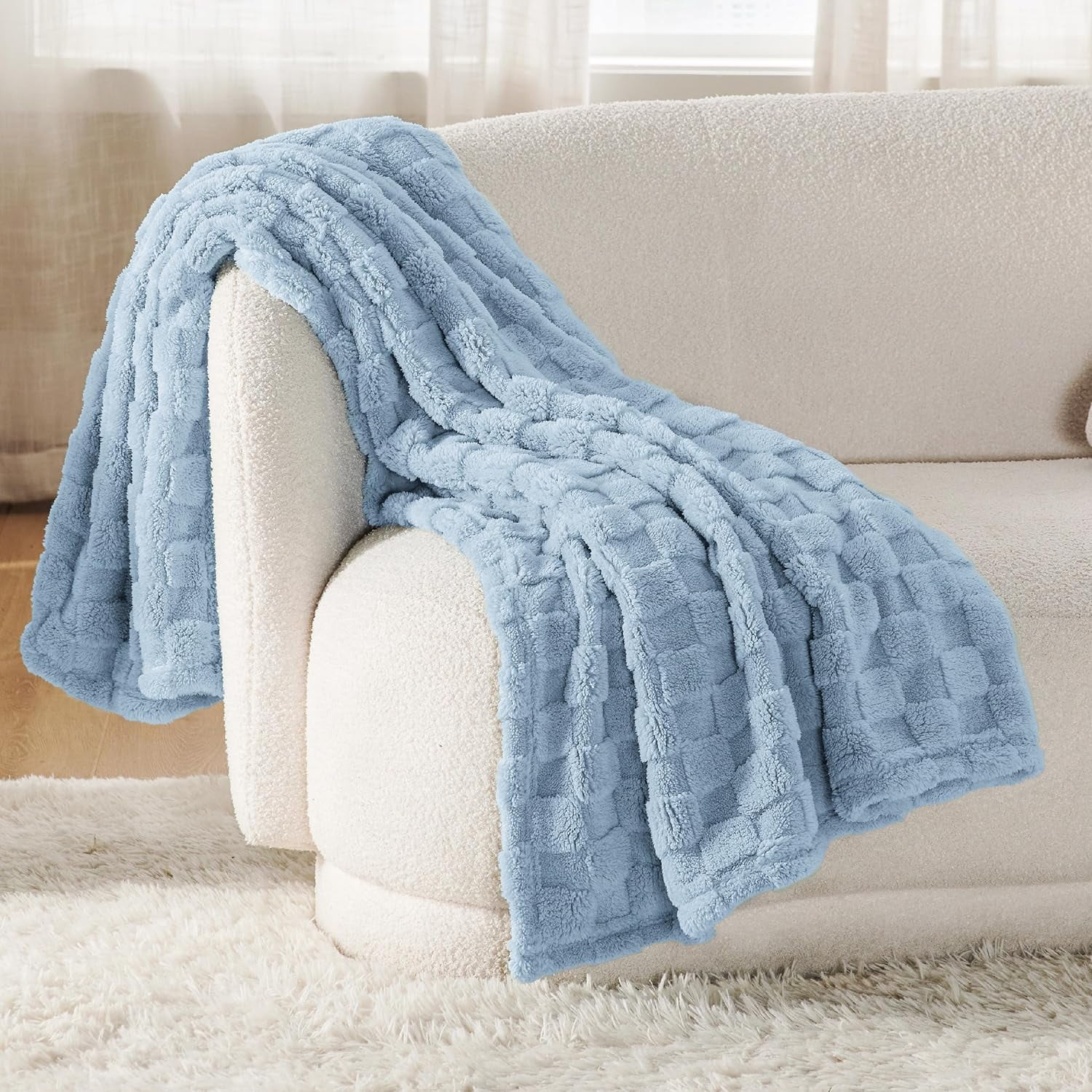 Cozy Comfort Dream Blue Fleece Blanket for Couch - Super Soft Cozy Blankets for Women,Girls, 50x6... | Walmart (US)