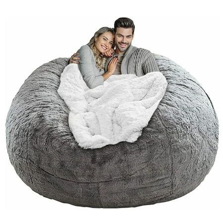 SHANNA Bean Bag Chair Cover Big Round Soft Fluffy Velvet Lazy Sofa Bed Cover (Cover only No Filler)  | Walmart (US)