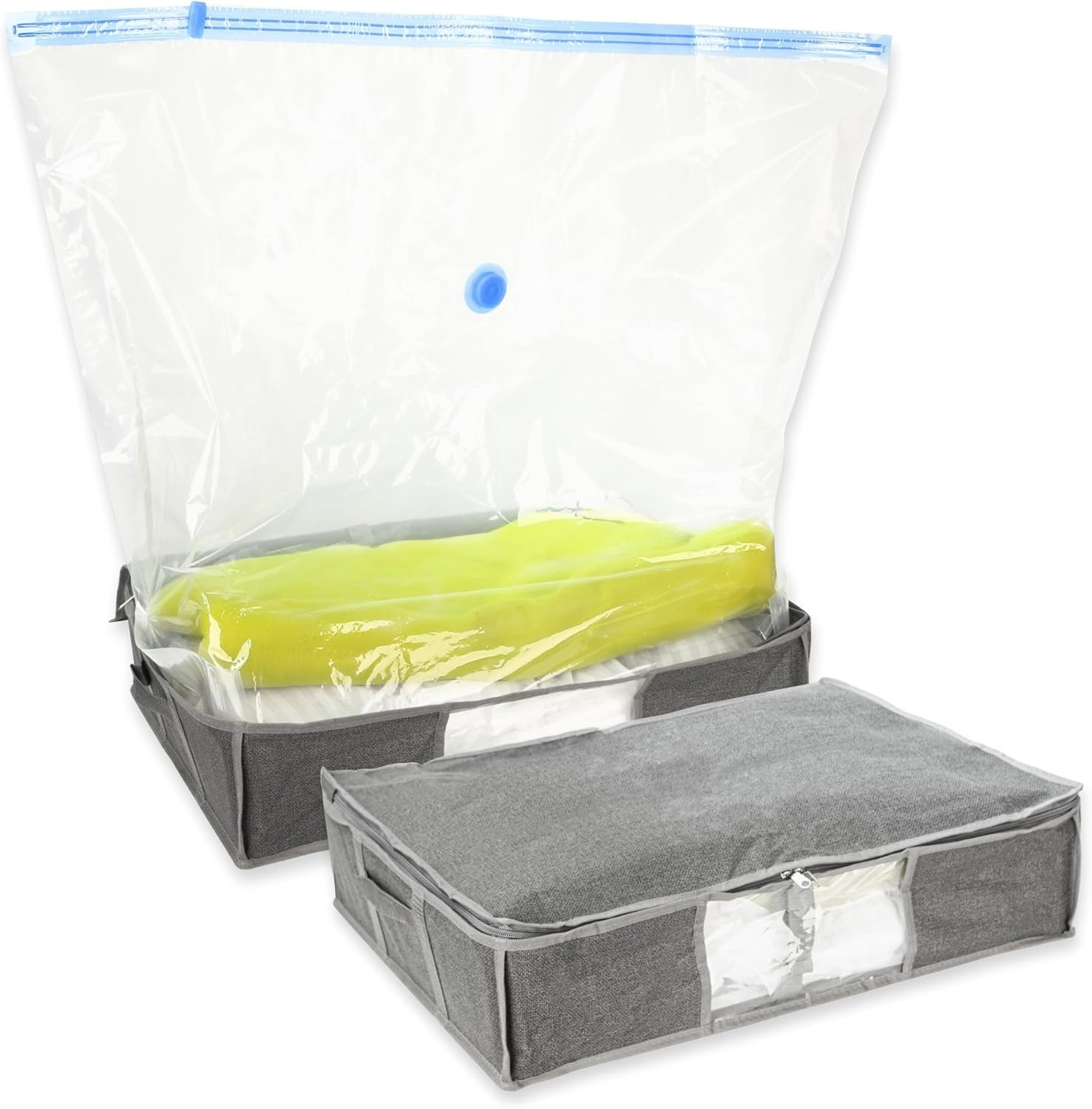 40.5L Slim Underbed Clothes Storage Bag with Zipper – Low-Profile Foldable Storage Box with Cle... | Amazon (UK)