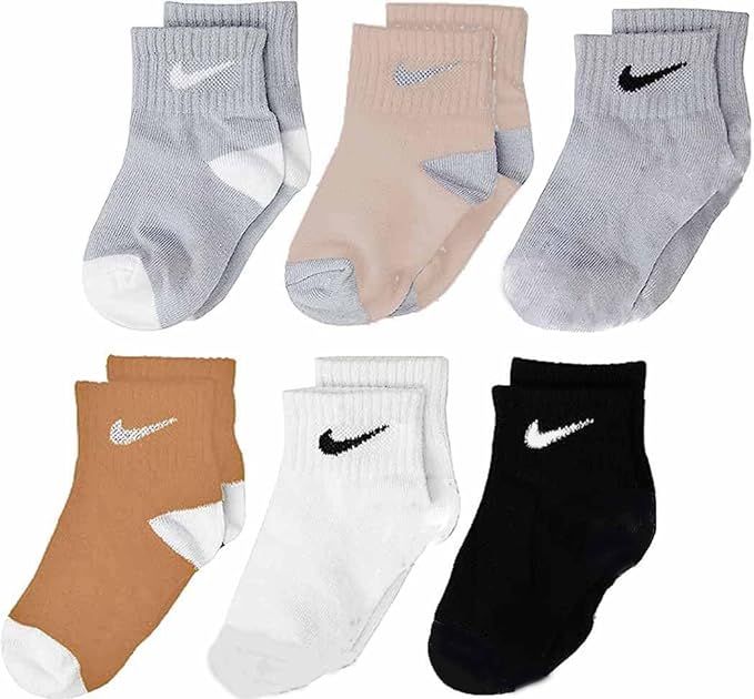 Nike Baby Toddler Socks Multi Color, 6 Pairs, Size 12-24 Months … | Amazon (US)