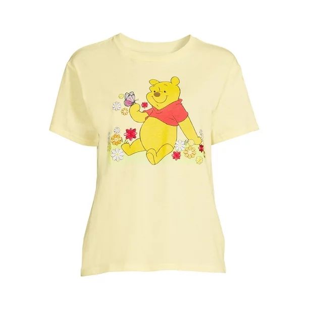Disney Winnie the Pooh Juniors’ Floral T-Shirt - Walmart.com | Walmart (US)