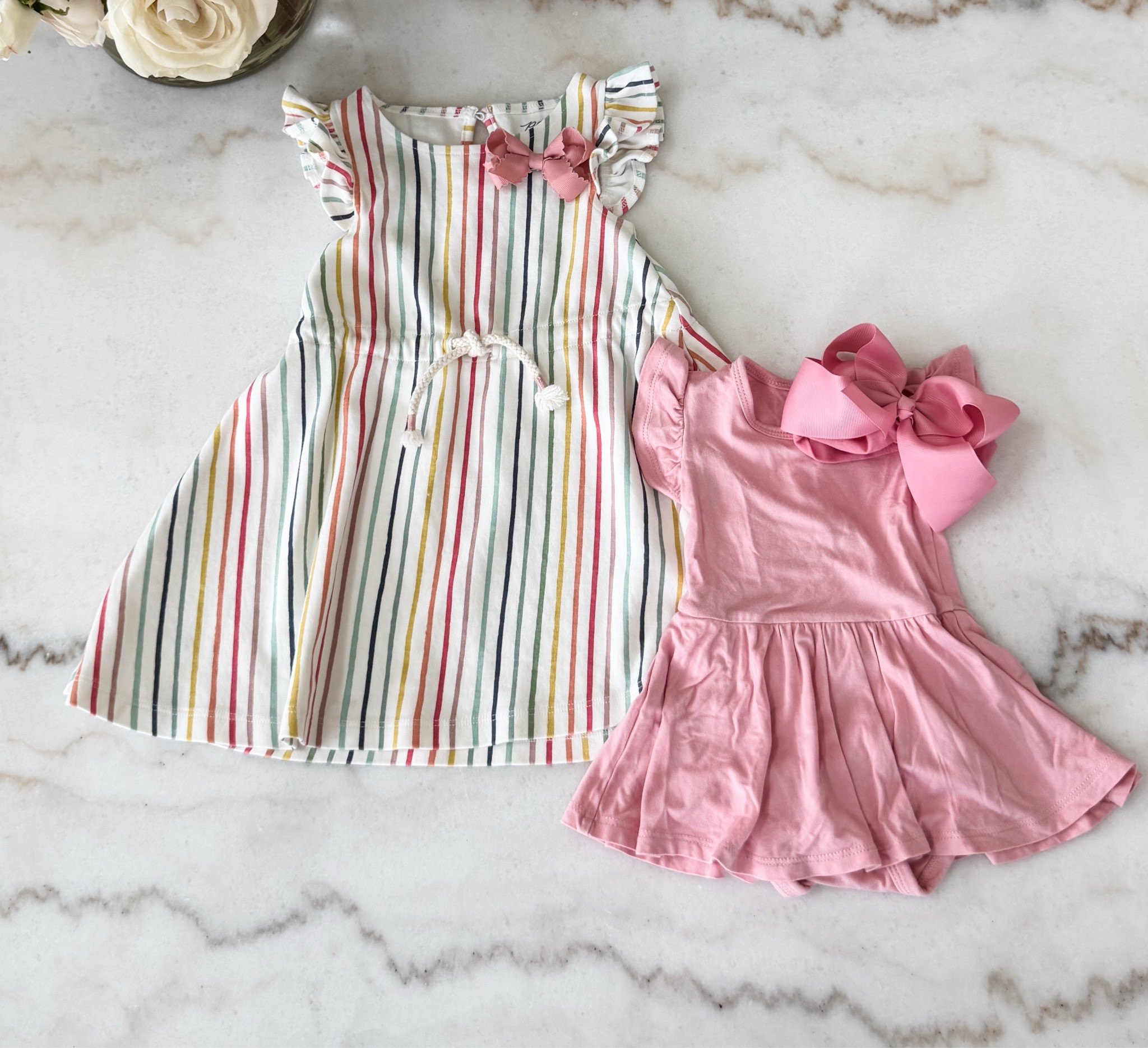 Matching spring outfit for both toddler and baby! Love this color coordinated look with similar style flutter sleeves. Great for summer, too

#LTKootd #LTKKids #LTKBaby