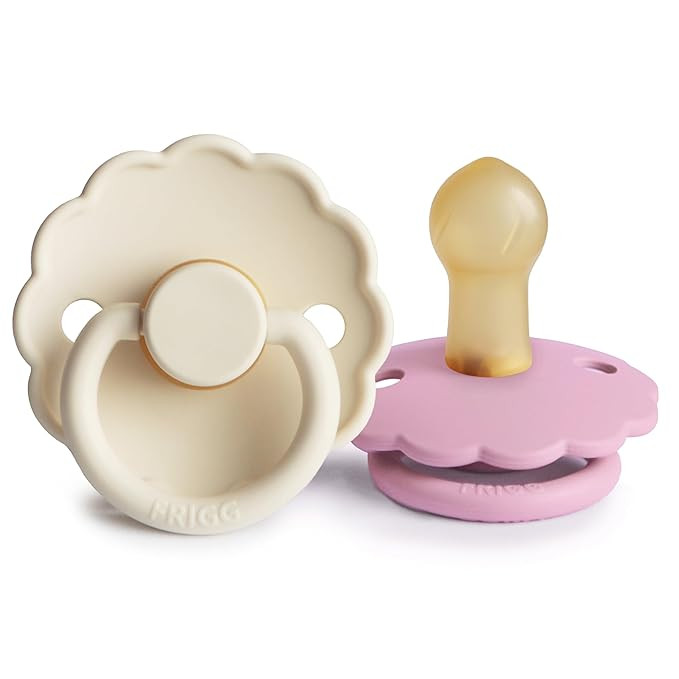 FRIGG Daisy Natural Rubber Baby Pacifier | Made in Denmark | BPA-Free (Cream/Lupine, Size 1) 2-Pa... | Amazon (US)