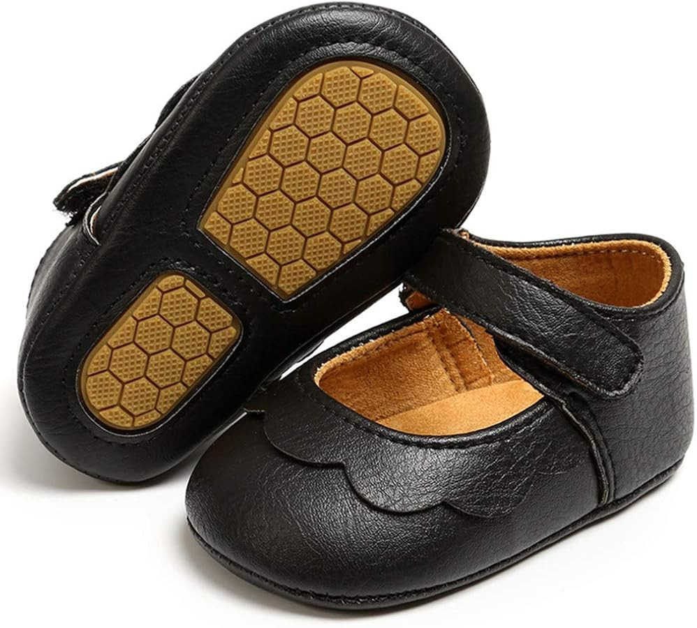 LAFEGEN Baby Girls Mary Jane Flats with Bownot Non Slip Soft Sole PU Leather Newborn Infant Toddl... | Amazon (US)