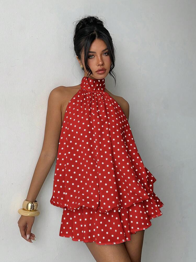Polka dot romper Dress | SHEIN