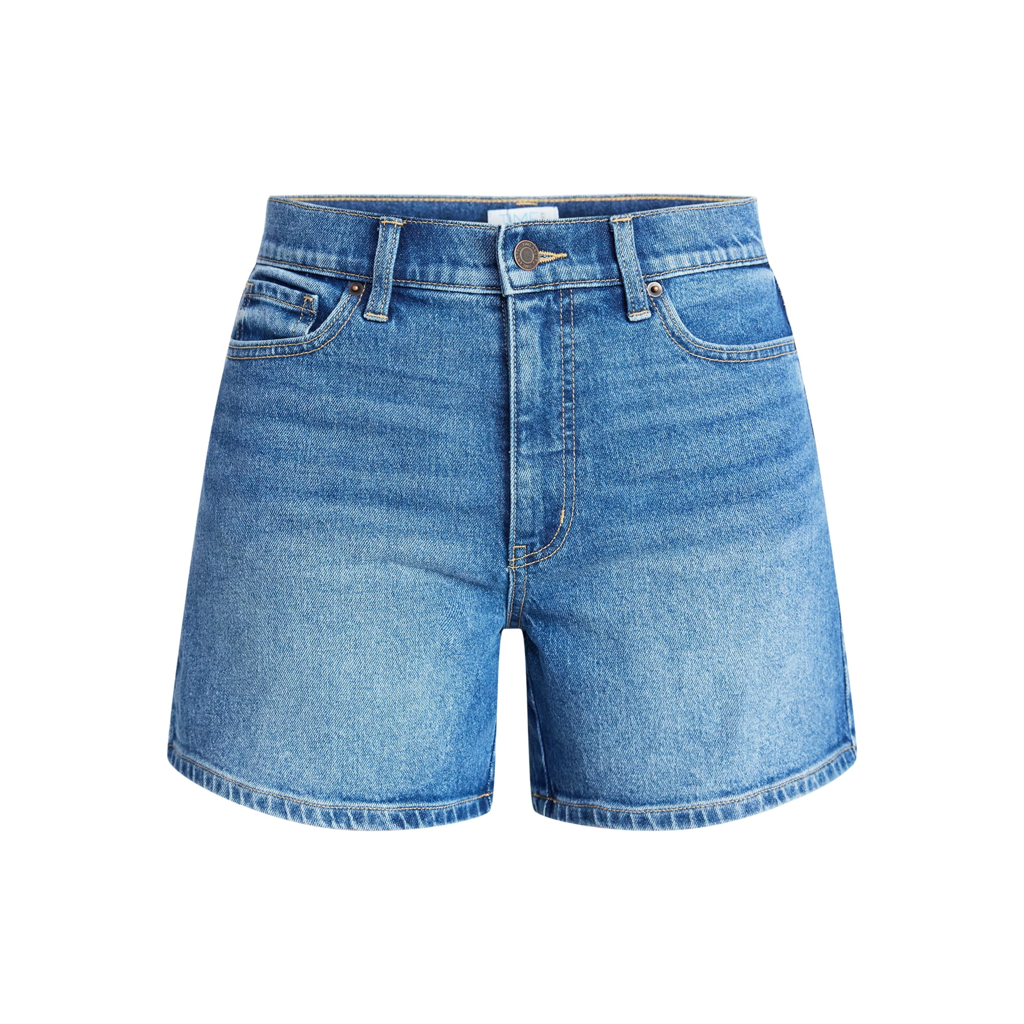 Time and Tru Women's High Rise Denim Shorts, 5" Inseam, Sizes 0-20 | Walmart (US)