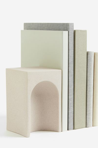 Stoneware Bookend - Light beige/speckled - Home All | H&M US | H&M (US + CA)