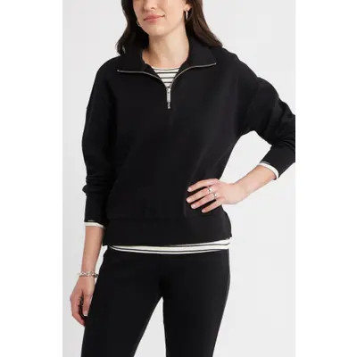 caslon(r) Half Zip Sweatshirt in Black at Nordstrom, Size Xx-Large | Nordstrom