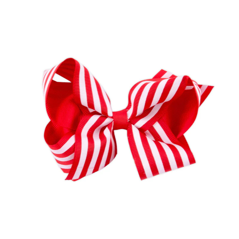 Stripe Grosgrain Hair Bow | Classic Whimsy