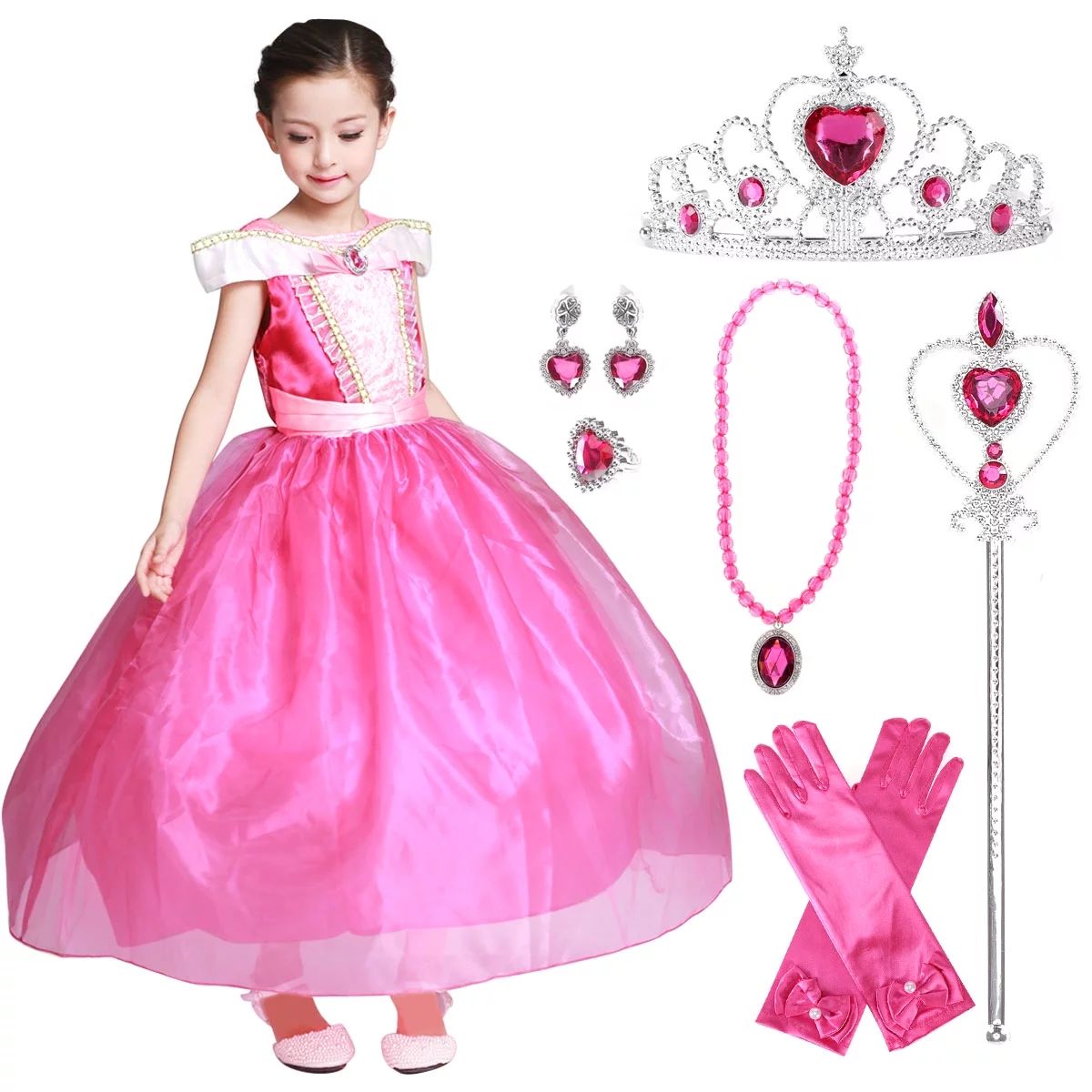 Sleeping Beauty Princess Costume Girls Birthday Party Dress Up With Accessories Age 3-12 Years - ... | Walmart (US)