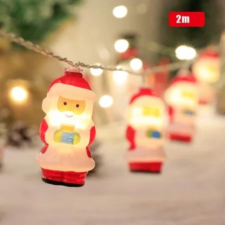 1.5/2m 10LED Snowman/Santa/Stick Christmas Lamp Battery Powered LED Lights Hanging Ornaments Xmas Ho | Walmart (US)