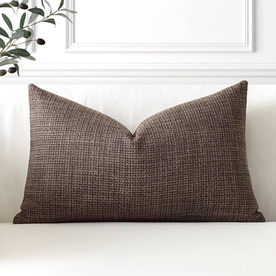 OTOSTAR Linen Throw Pillow Cover Set of 1 Decorative Lumbar Pillowcases Cushion Covers 12x20 Inch... | Amazon (US)