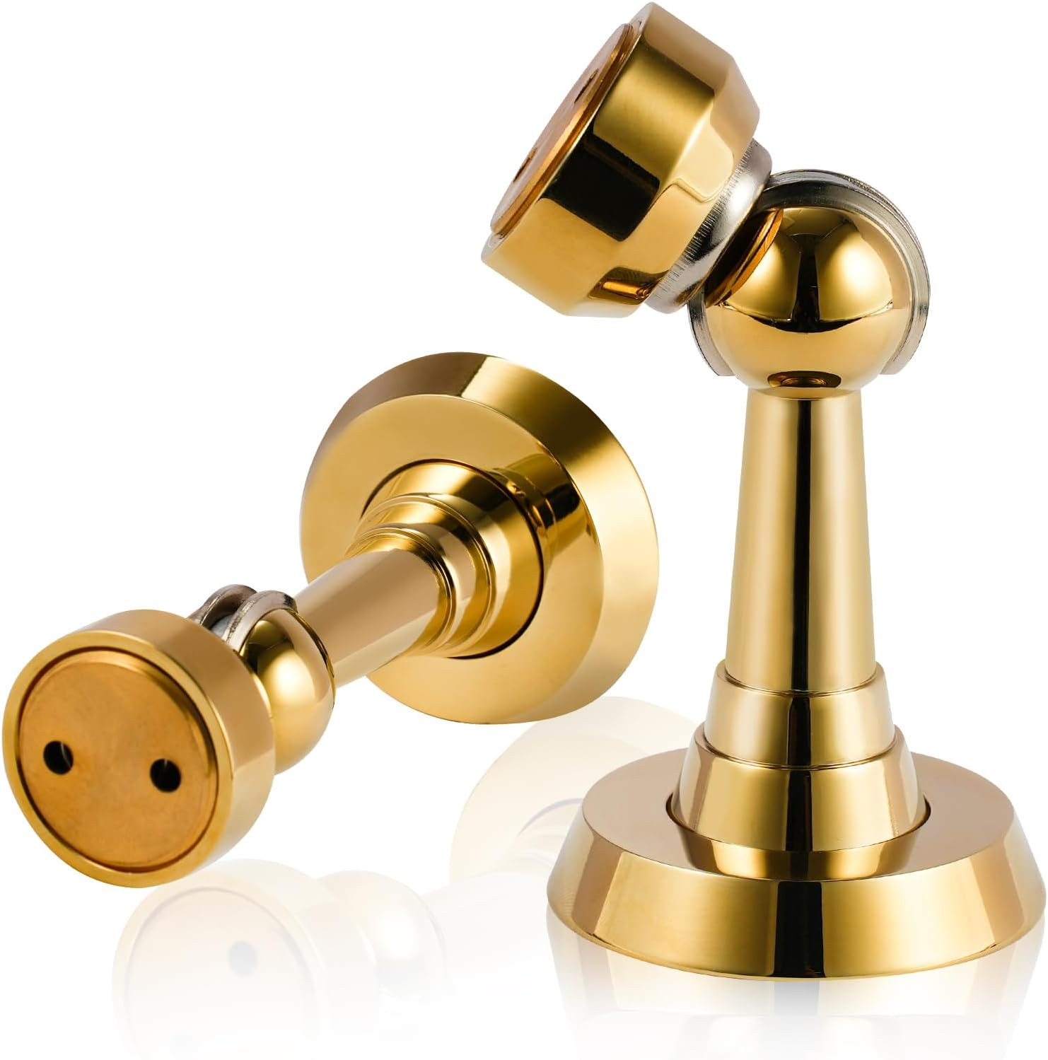 Door Stoppers, Brass Magnetic Door Stoppers for Bottom of Door, No Drilling Door Catch, Bright Gold | Amazon (US)