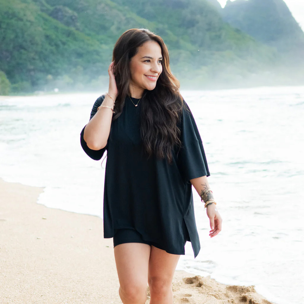 Women’s Biker Short Set in Midnight | Kyte BABY