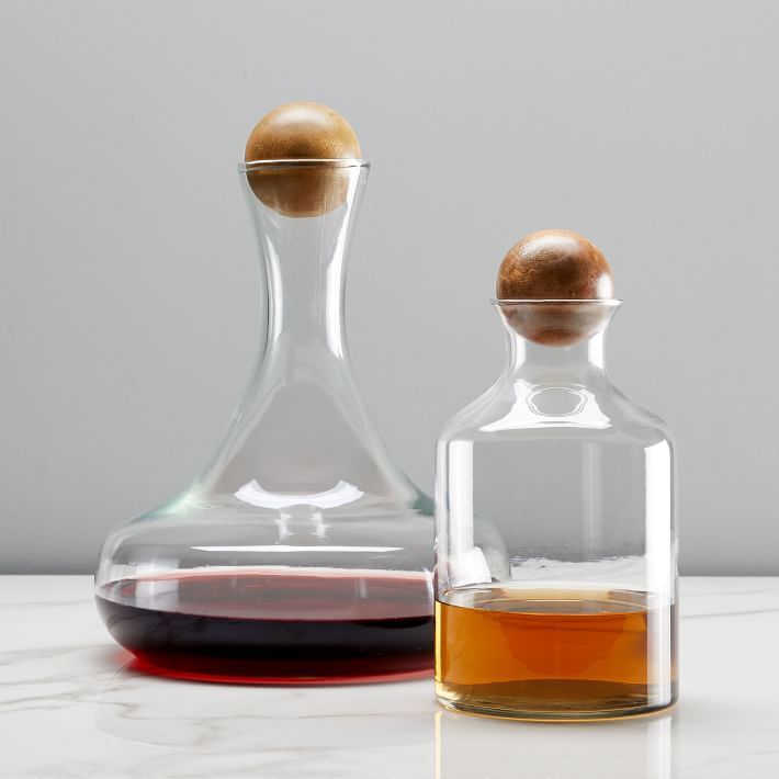 Glass Decanters with Wood Stoppers | West Elm (US)
