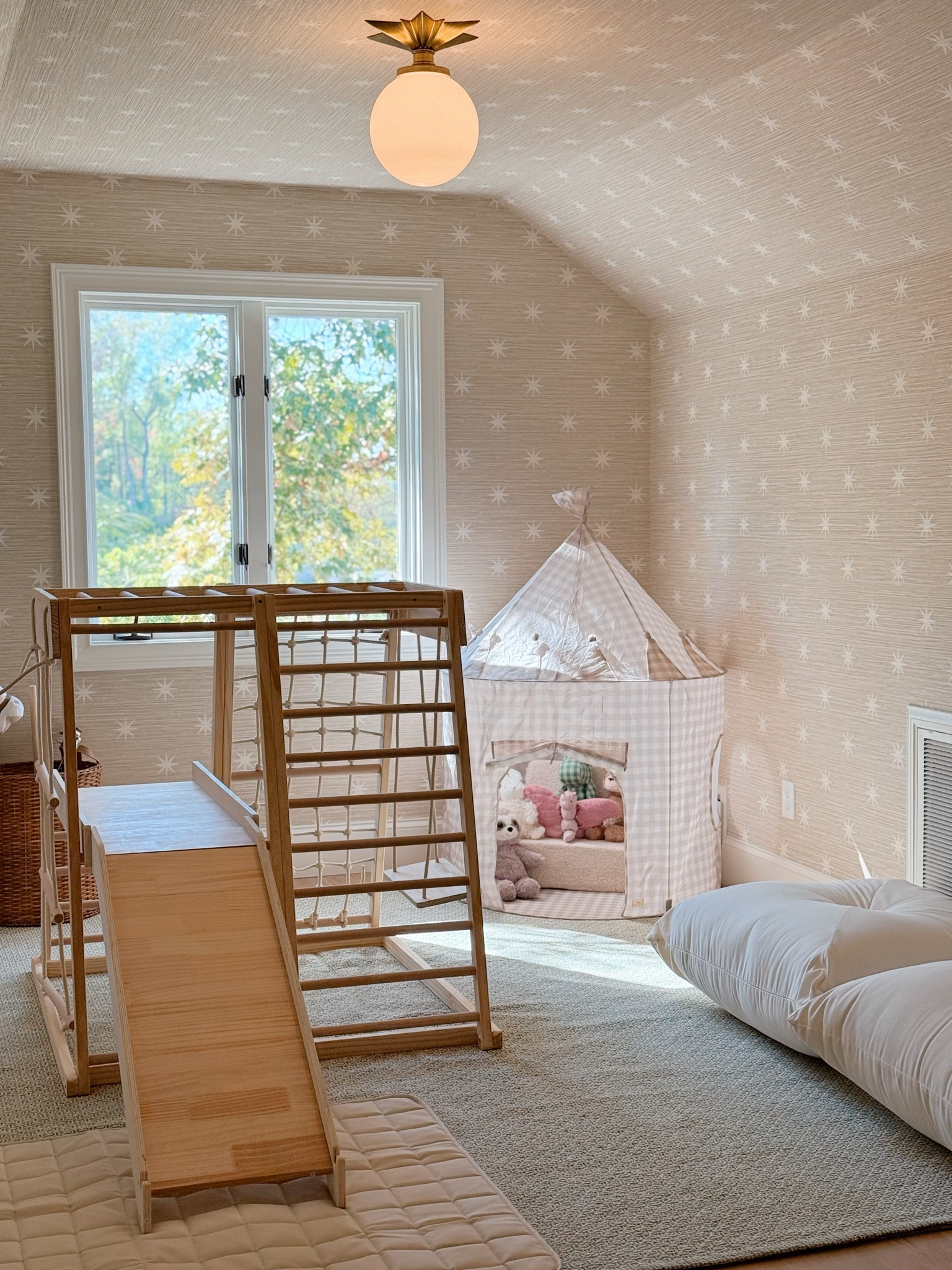 Poppy’s magical playroom! Wallpaper and jungle gym and as much as I can find online of everything else is linked! 💫

#LTKKids #LTKHome #LTKBaby