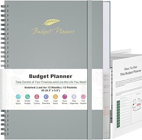 Budget Planner, Budget Book with Expense Tracker, Financial Planner with 12 Pockets, Undated Mont... | Amazon (US)