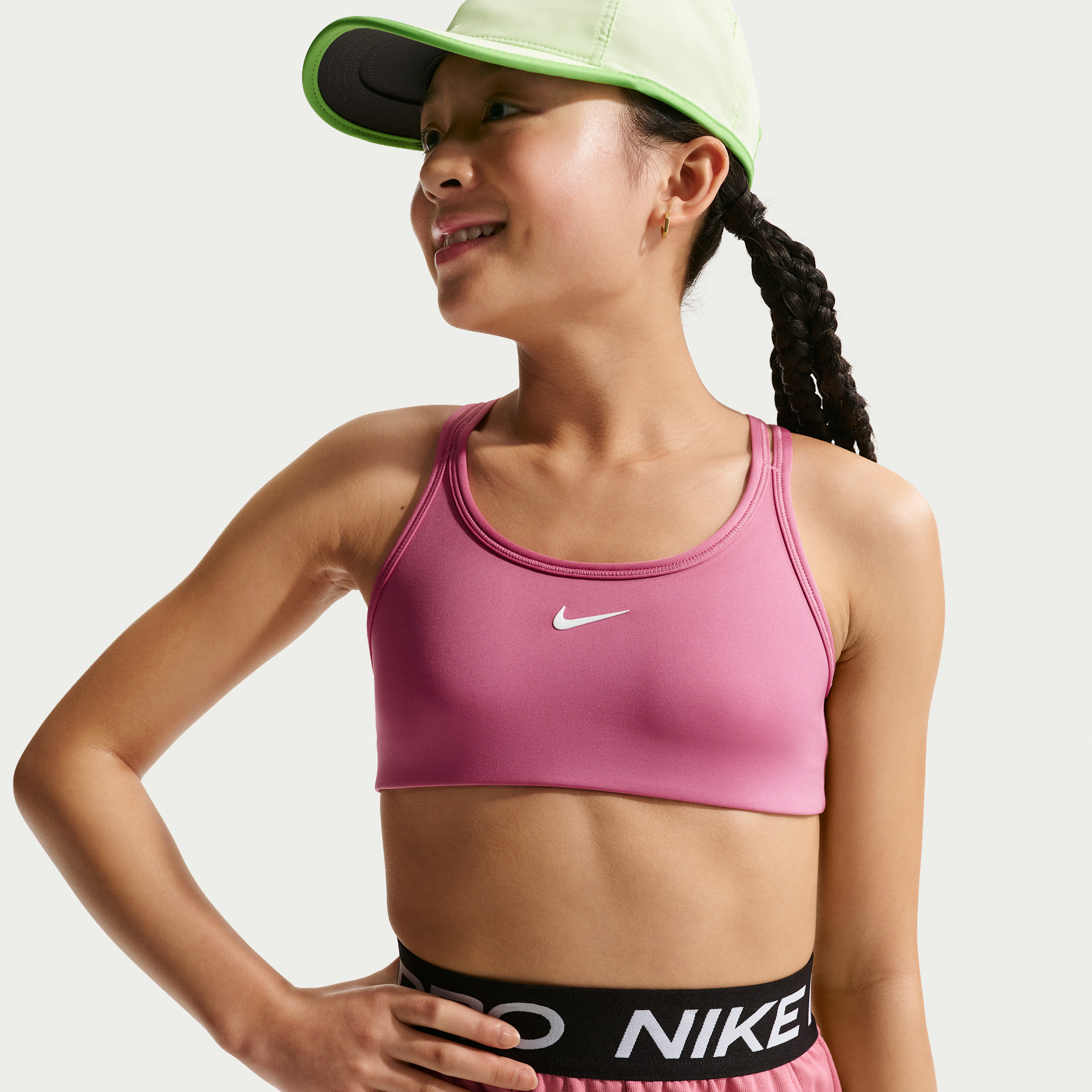 Women's Nike Pro Swoosh Girls' Sports Bra in Pink | IF0361-641 | Nike (US)