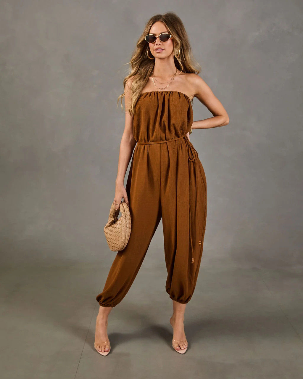 Elevated Edge Strapless Jumpsuit - Sepia / S | VICI