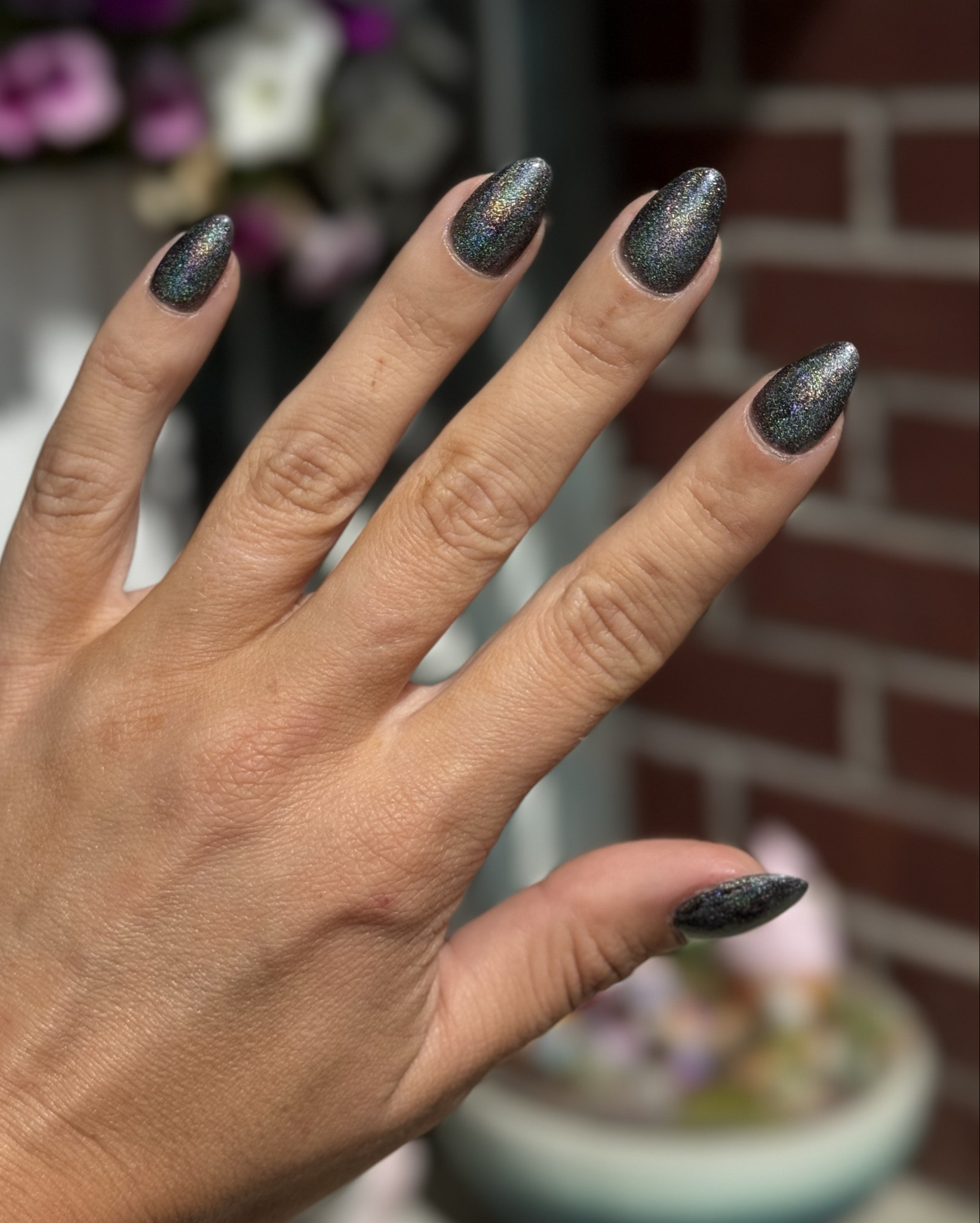 Gel X nails and Gel Polish with holo top coat 

#LTKBeauty #LTKFindsUnder50 #LTKxelfCosmetics