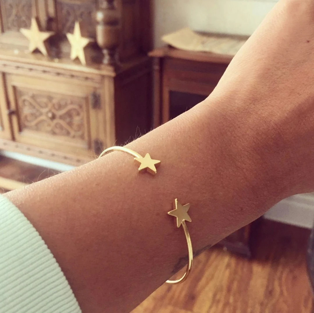 Double Star Bangle Bracelet - Etsy | Etsy (US)