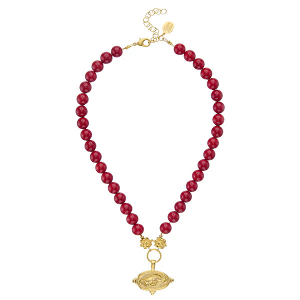 Wild Boar Intaglio Red Coral Necklace | Susan Shaw
