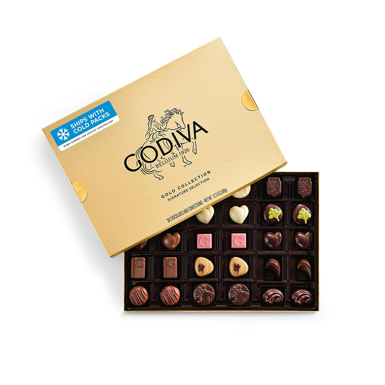 Godiva Gold Assorted Belgian Chocolate Gift Box, Gourmet, 30 Pc | Amazon (US)