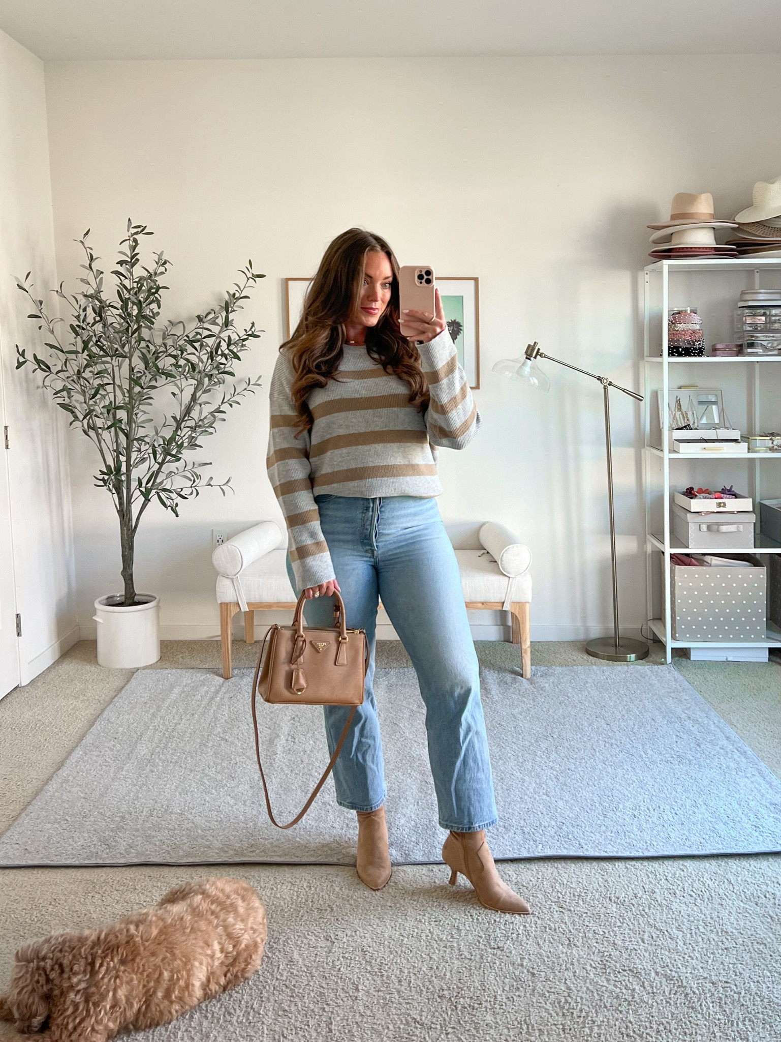 This cozy stripe sweater is so so cute! Can style it so many different ways! Wearing a medium!
Boots size up! So comfy! 

#LTKMidsize #LTKShoeCrush #LTKxNSale