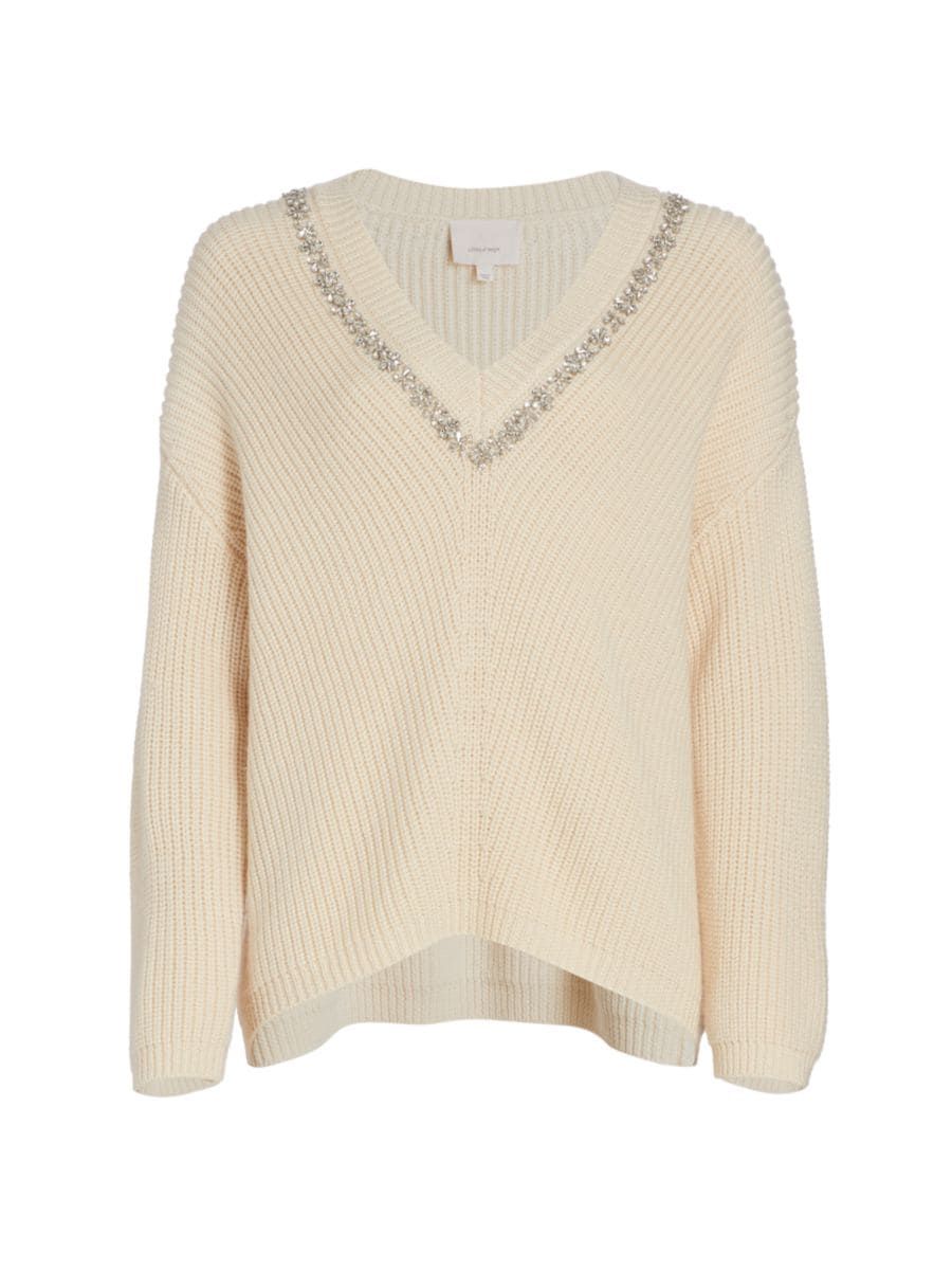 Rya Crystal-Embellished Wool Blend Sweater | Saks Fifth Avenue