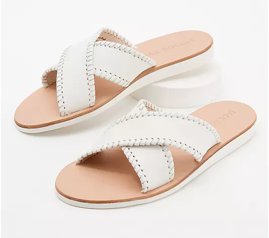 Jack Rogers Leather Crossband Boating Jacks -Sloane | QVC
