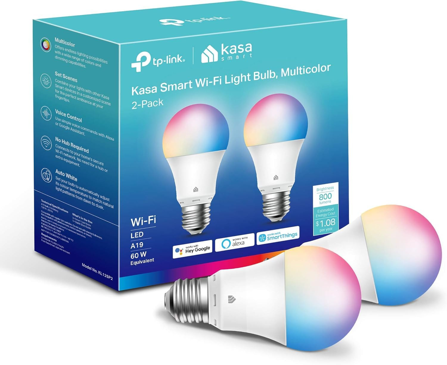 Kasa Smart Light Bulbs, Full Colour Changing Dimmable Smart WiFi Bulbs Compatible with Alexa and ... | Amazon (CA)