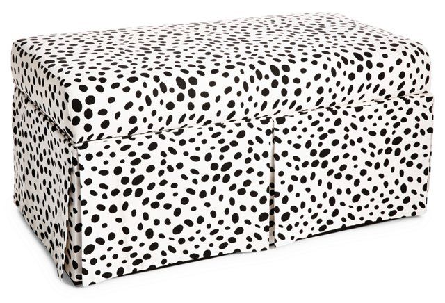 Hayworth 38" Skirted Storage Bench, Dots | One Kings Lane