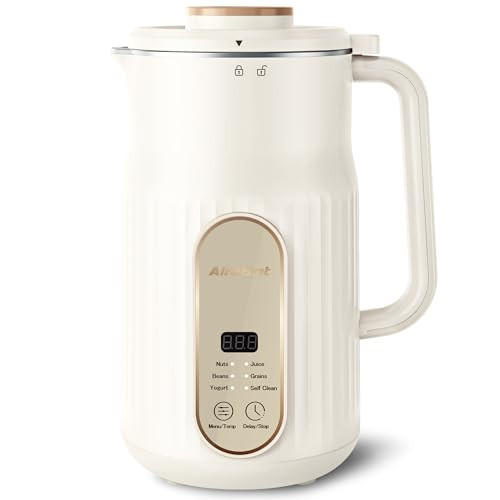 Nut Milk Maker, AlfaBot N2 Automatic Almond Milk Machine for Homemade Plant-Based Milk, Oat, Soy, Yogurt, 5 Modes/35OZ Big Capacity Soy Milk Maker with Delay Setting and Self Cleaning (Cream) | Amazon (US)