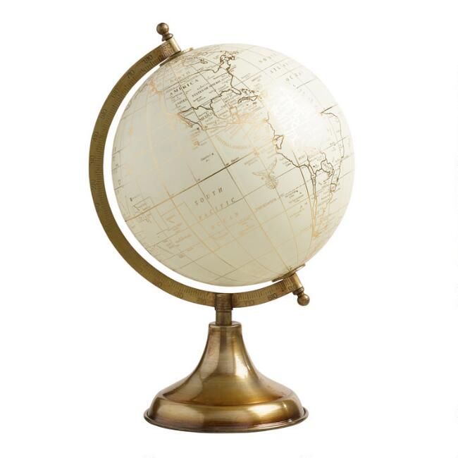 White Globe on Gold Stand | World Market