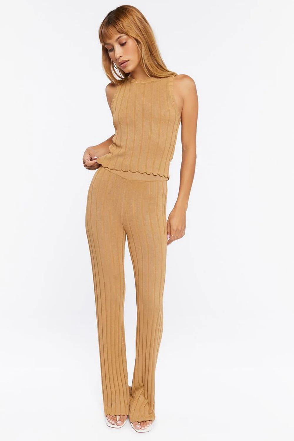Ribbed Knit Flare Pants | Forever 21 (US)