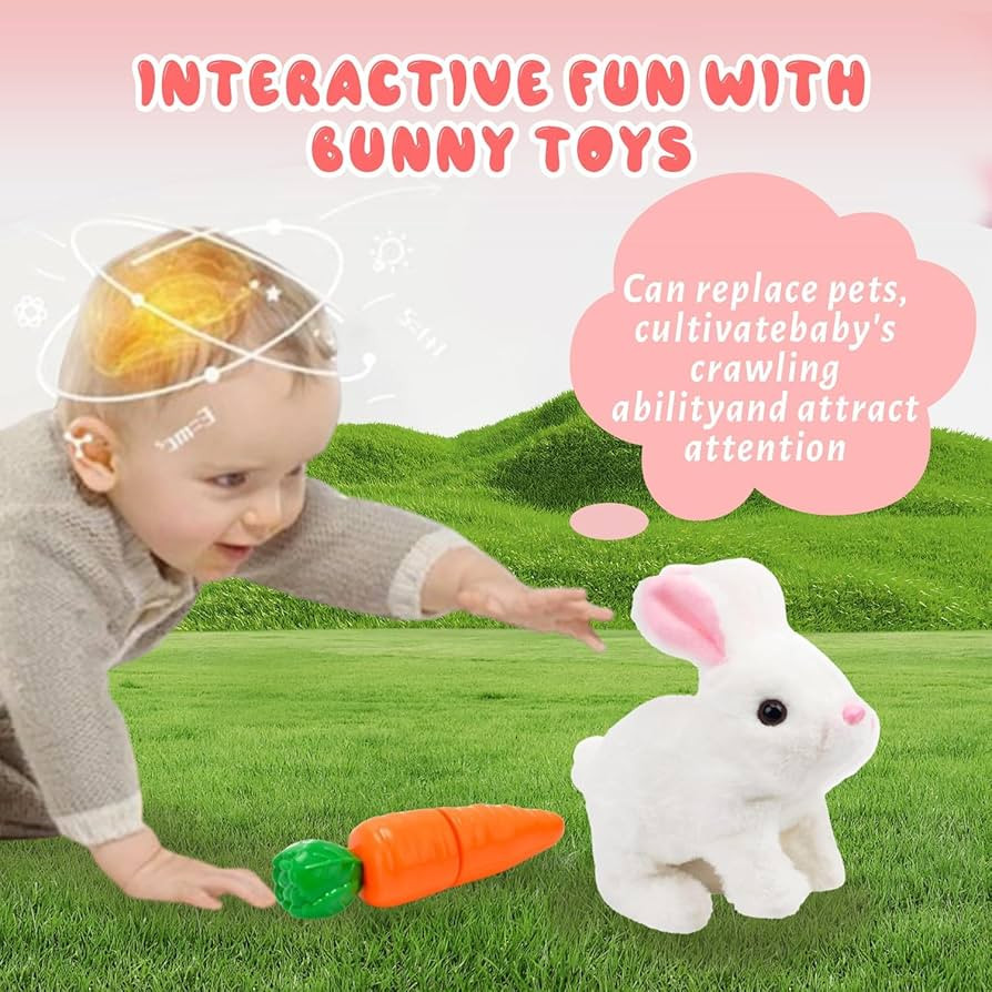 Hopping Bunny Toy, Easter Rabbit Interactive Electronic Pet Plush Bunny Toys with Sounds, Jumping... | Amazon (US)