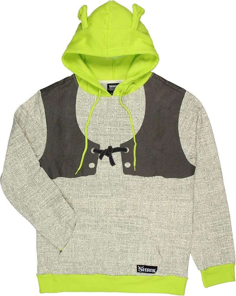 Bioworld Shrek Costume Pullover Hoodie Sweatshirt With 3D Trumpet Ears On Hood | Amazon (US)