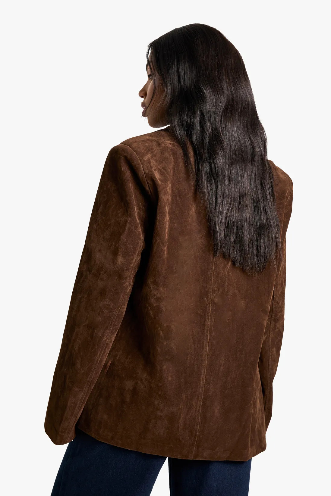 Vintage Look Faux Suede Oversized Blazer | Boohoo.com (UK & IE)