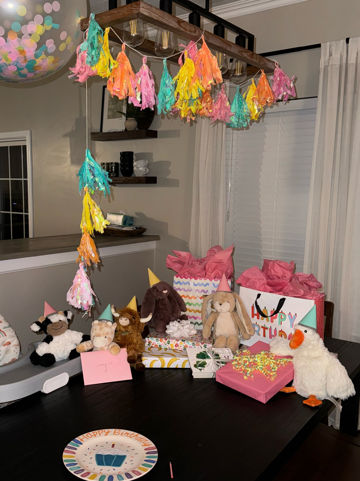 Landry girl had her first birthday last weekend!! We wanted to make the morning extra special for her so all of her stuffed animals came to play! How cute is this decor from target Target, and those mini party hats!? I couldn’t help myself.

First birthday, birthday party, birthday decorations, birthday finds, stuffed animals, Jellycats, party prep, kids party, kids birthday, girlie birthdayy

#LTKBaby #LTKFamily #LTKKids