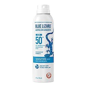 BLUE LIZARD Mineral Sunscreen Sensitive SPF 50+ Spray, 5 Ounce | Amazon (US)