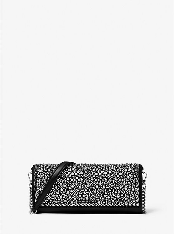 Jet Set Medium Embellished Metallic Leather Clutch | Michael Kors US