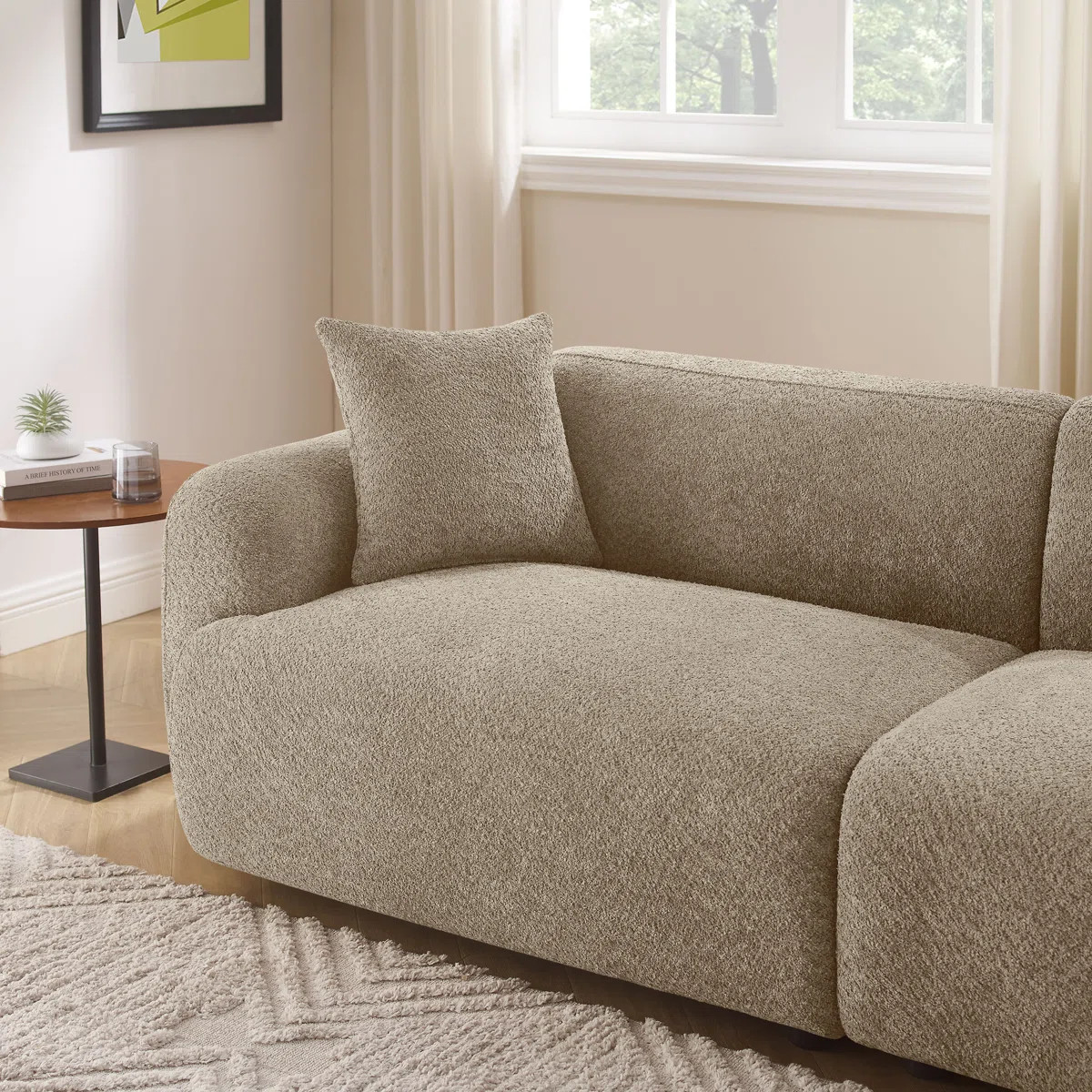90 "Wide 3 Seat Upholstered Polyester Sofa with Throw Pillows Available in Living Room Apartment | Wayfair North America