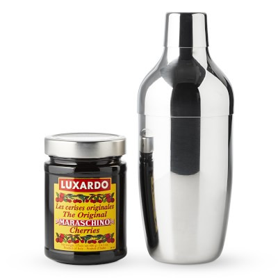 Luxardo Maraschino Cherries with Williams Sonoma Encore Double Wall Shaker | Williams-Sonoma