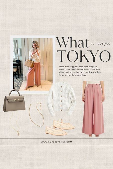 Loverly Grey what I wore in Tokyo. I love these wide leg pants from Amazon and neutral J. Crew cardigan. 

#LTKbeauty #LTKSeasonal #LTKstyletip