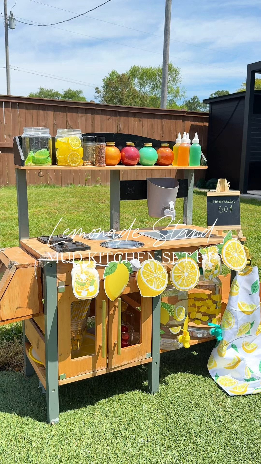Lemonade stand mud kitchen sensory set up for kids this summer 

#LTKKids #LTKBaby #LTKmomlife
