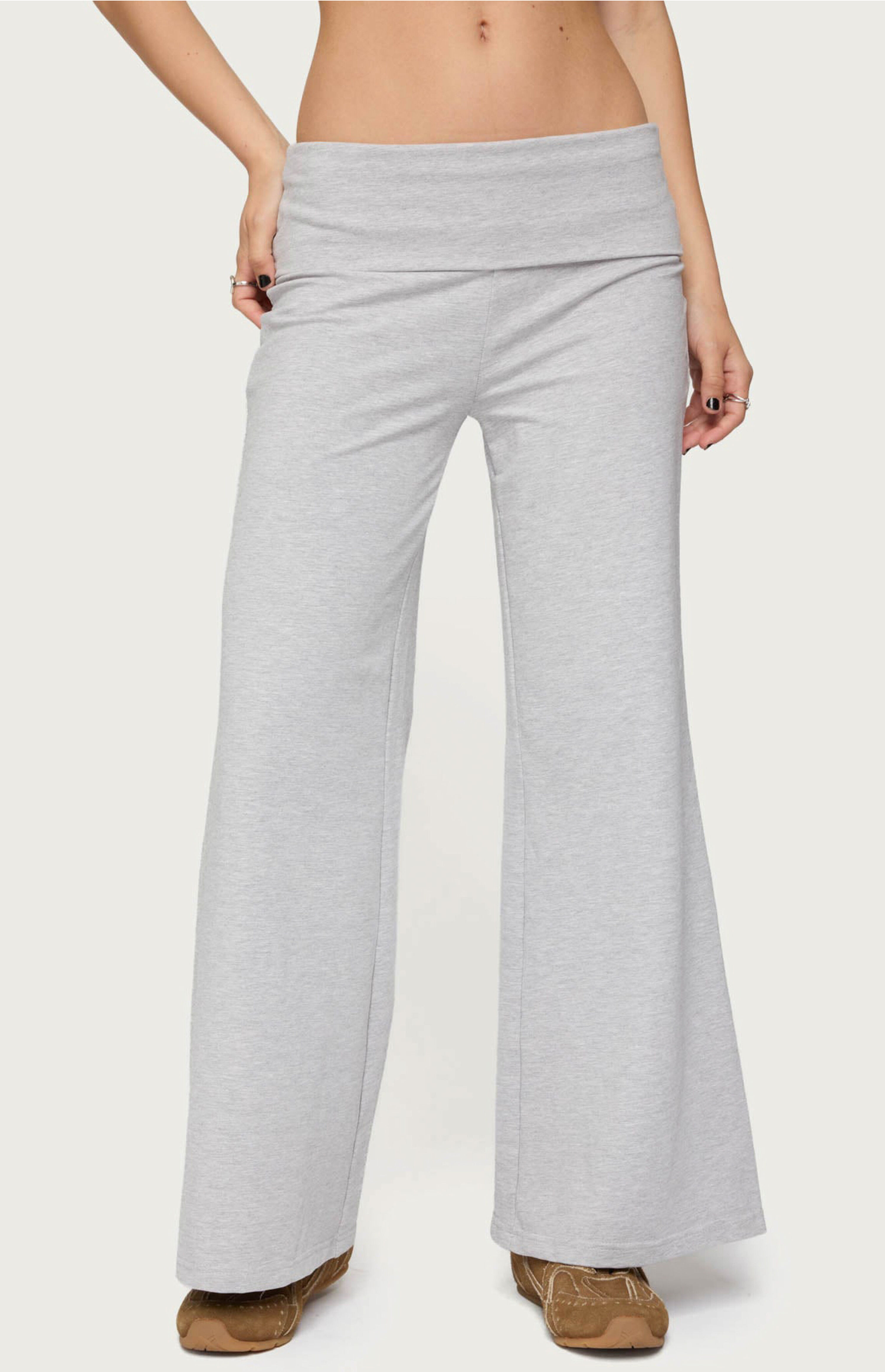 Edikted Petite Wide Leg Fold Over Pants | PacSun