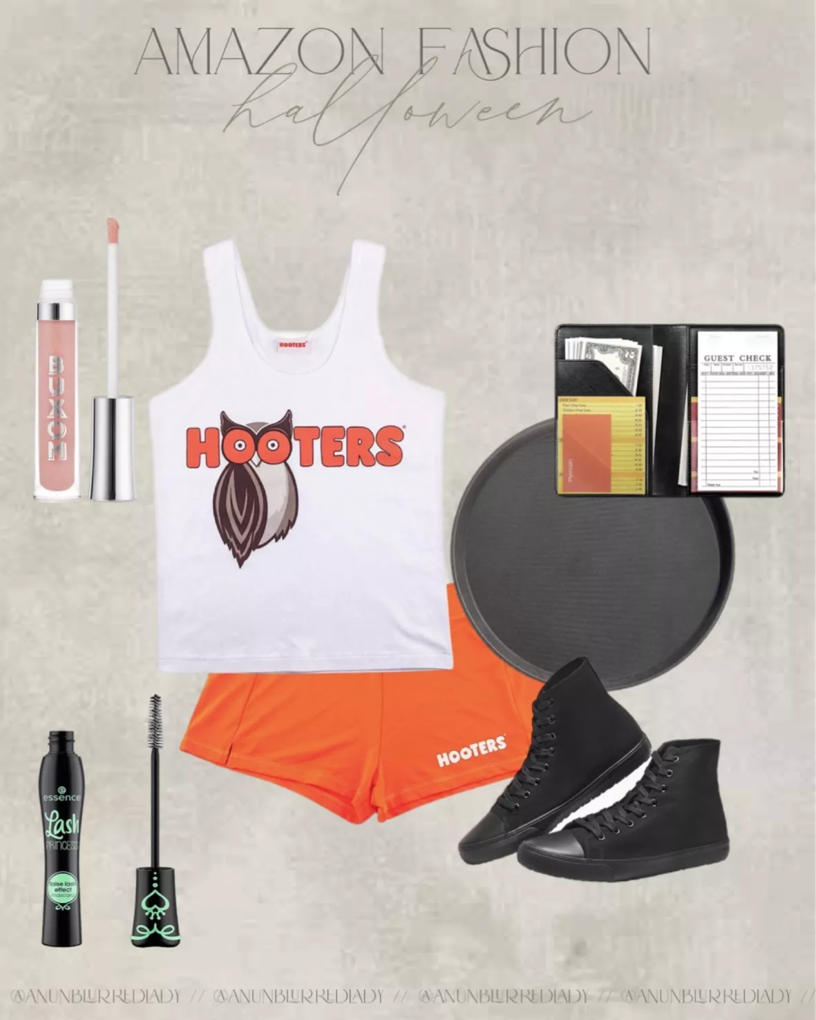 HOOTERS COSTUME OUTFIT FOR WOMEN, Includes White Tank Top And Short Set
