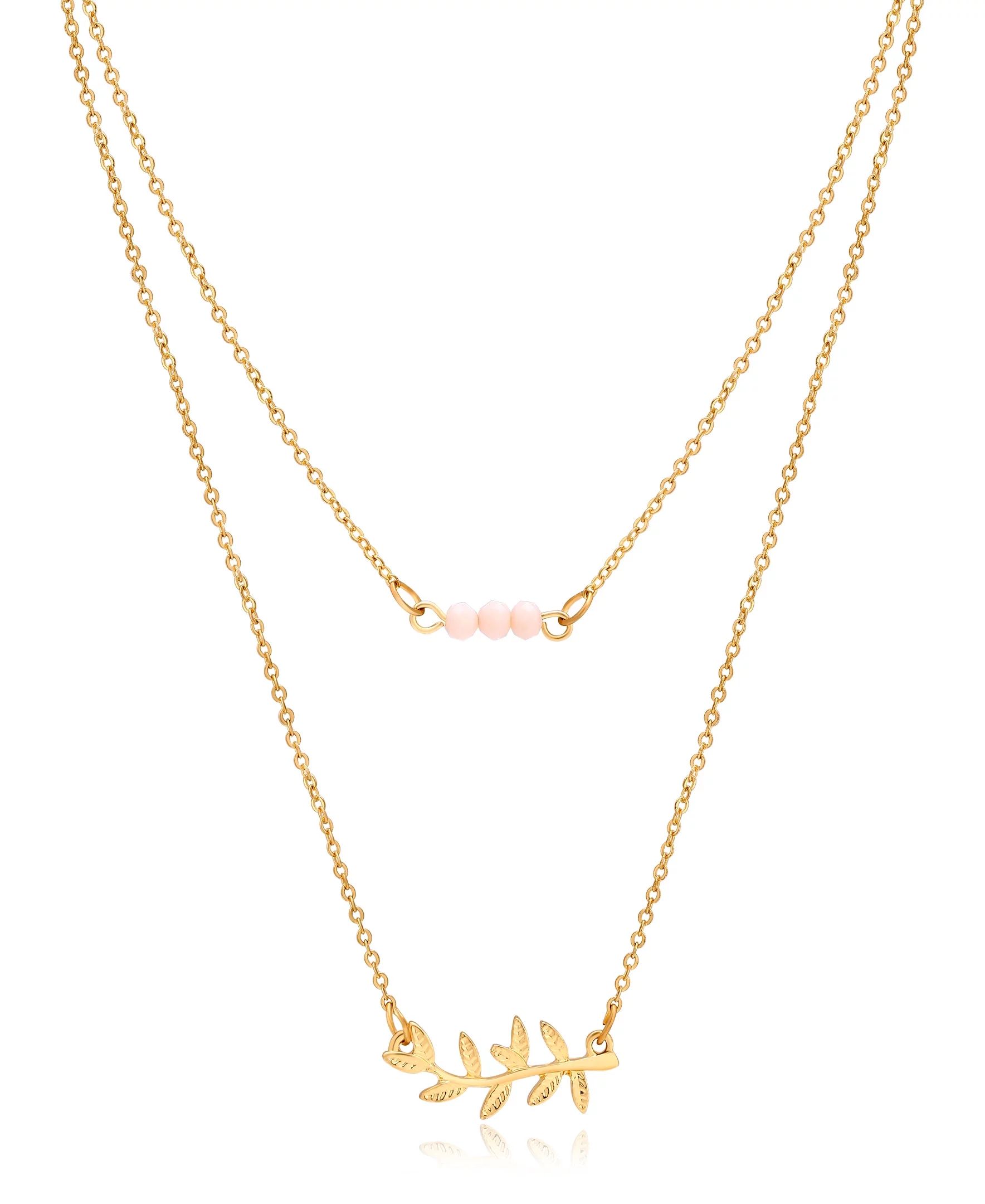 Duo imitation gold necklaces. One is 16" adjustable with 3 glass rhondelles.  One is 18" adjustab... | Walmart (US)
