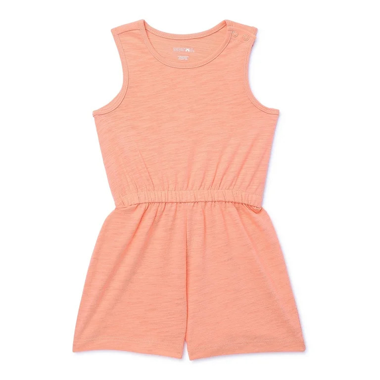 Garanimals Toddler Girl Solid Jersey Slub Romper, Sizes 12M-5T | Walmart (US)